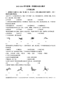 广东省河源市紫金县2023-2024学年八年级上学期期末考试生物试卷+