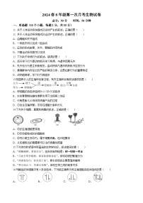 湖北省恩施土家族苗族自治州来凤县实验中学2023-2024学年八年级下学期4月月考生物试题