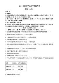 2024年山东省枣庄市山亭区翼云中学初中学业水平模拟考试生物试题（原卷版+解析版）