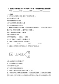 广西南宁市武鸣区2023-2024学年八年级下学期期中考试生物试卷(含答案)