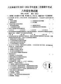 安徽省六安皋城中学2023-2024学年八年级下学期4月期中生物试题