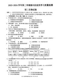 江西省南昌市第一中学教育集团2023-2024学年八年级下学期期中阶段性学习质量检测生物试卷