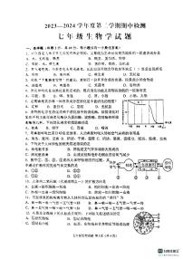 山东省济宁市邹城市2023-2024学年七年级下学期4月期中生物试题