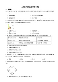 2024年人教版八年级下学期生物学期中试卷(附答案）