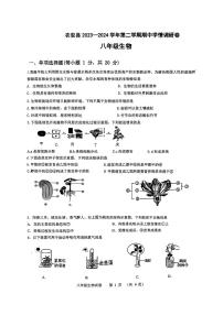 吉林省长春市农安县2023-2024学年八年级下学期4月期中生物试题