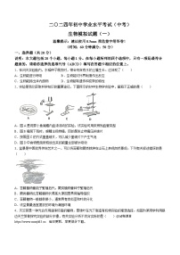 2024年山东省菏泽市成武县九年级初中学业水平考试生物试题（一模）(无答案)