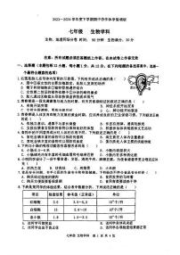 辽宁省沈阳市协作体(沈阳7中.锦州实验等)2023-2024学年七年级下学期期中考试生物试题