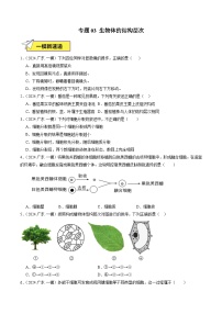 2024年广东省中考生物一模试题分类汇编-专题03 生物体的结构层次（原卷版+解析版）