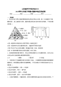 山东省济宁市金乡县2023-2024学年七年级下学期4月期中考试生物试卷(含答案)