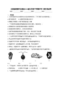 云南省昭通市永善县2024届九年级下学期中考二模生物试卷(含答案)