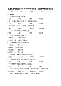 福建省泉州市南安市2023-2024学年七年级下学期期中考试生物试卷(含答案)