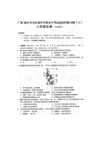 2023年广西全区初中学业水平考试 生物 适应性模拟练习题（六）（扫描版含答案）