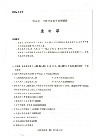 [生物]河南省新乡市2023～2024学年七年级下学期6月期末生物试题（PDF版无答案）