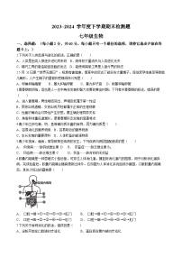 山东省临沂市莒南县2023-2024学年七年级下学期7月期末生物试题
