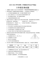 山东省菏泽市巨野县2023-2024学年八年级下学期7月期末生物试题