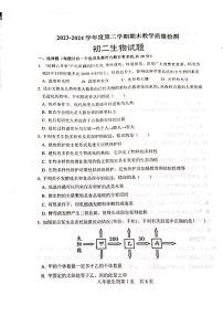 山东省菏泽市郓城县2023-2024学年八年级下学期末生物试题