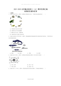 [生物]2021～2023北京重点校初二上学期期中生物试题分类汇编：动物的生殖和发育