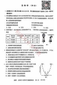 2024年内蒙古中考生物真题