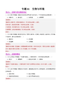 专题01  生物与环境（教师卷+学生卷）- 2024年中考生物真题分类汇编（全国通用）