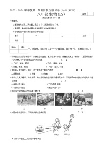 河南省安阳市内黄县实验中学2023-2024学年八年级上学期第一次月考生物试题