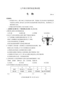 山东省临沂市费县2023-2024学年七年级下学期期末考试生物试题