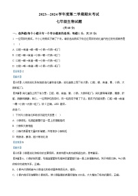 河北省廊坊市三河市2023-2024学年七年级下学期期末生物学试题（解析版）