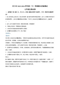 湖北省孝感市汉川市2023-2024学年七年级下学期期末生物学试题（解析版）