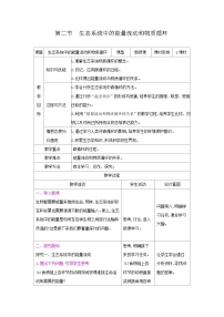 初中生物苏教版（2024）八年级上册第二节 生态系统中的能量流动和物质循环优秀表格教学设计