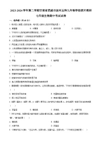 甘肃省武威市凉州区五和九年制学校联片教研2023-2024学年七年级下学期期中生物试题（原卷版）