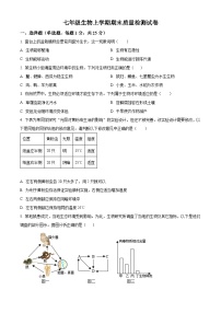 河南省郑州市巩义市2023-2024学年七年级上学期期末生物学试题（原卷版）