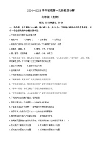 河南省郑州陈中实验学校2024--2025学年七年级上学期第一次月考生物试卷