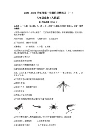 山西省临汾市蒲县2024-2025学年八年级上学期第一次月考生物学试题