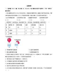 2024年内蒙古中考生物真题（原卷版）