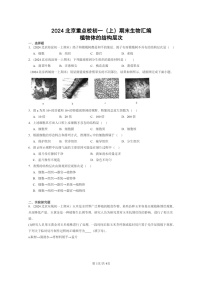 [生物]2024北京重点校初一上学期期末真题分类汇编：植物体的结构层次