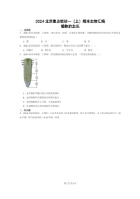 [生物]2024北京重点校初一上学期期末真题分类汇编：植株的生长