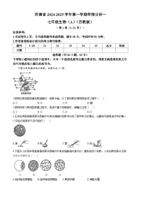 河南省南阳市方城县2024-2025学年七年级上学期第一次月考生物试题(无答案)