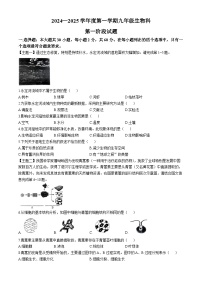 广东省揭阳市普宁市2024-2025学年九年级上学期第一次月考生物试题(无答案)