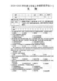 山西省太原市外国语学校2024--2025学年七年级上学期10月月考生物试卷