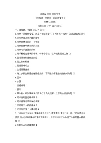 河北省邯郸市第三十三中学2024-2025学年七年级上学期10月月考生物试题