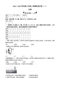 河北省邢台市任泽区2024-2025学年八年级上学期10月月考生物试题(无答案)