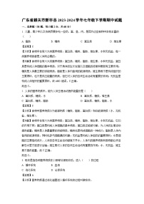 广东省韶关市新丰县2023-2024学年七年级下学期期中生物试卷(解析版)