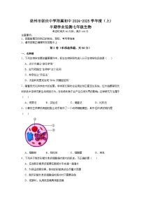 四川省成都市崇州市崇庆中学附属初中2024-2025学年七年级上学期11月期中生物试题