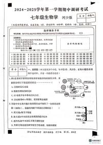 河北省保定市顺平县2024-2025学年七年级上学期期中考试生物试题