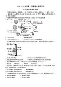 河北省保定市顺平县2024-2025学年七年级上学期期中生物试题