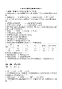 山东省菏泽市定陶区2024-2025学年七年级上学期期中生物学试题