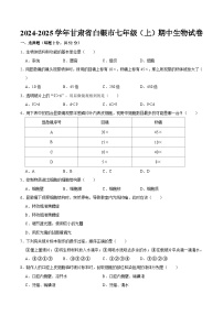 2024-2025学年甘肃省白银市七年级（上）期中生物试卷  含详解