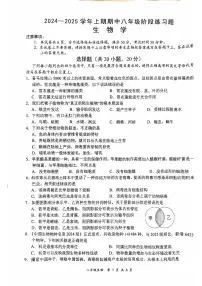 河南省周口市西华县2024-2025学年八年级上学期11月期中生物试题