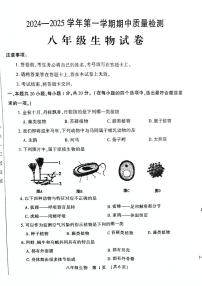 河南省洛阳市宜阳县2024-2025学年八年级上学期期中考试生物试题