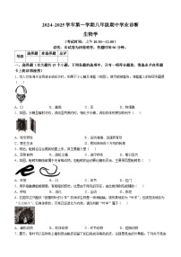 山西省太原市2024-2025学年八年级上学期期中生物试题