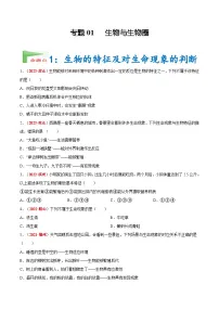 2025年中考生物真题分项汇编 专题01 生物与生物圈（2份，原卷版+解析版）